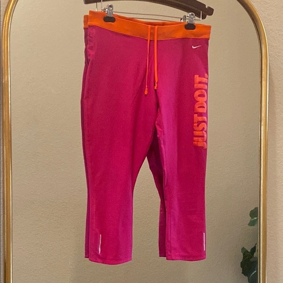 Nike Pink and Orange Dri-fit Performance Crop Leggings Size XL - Picture 11 of 11